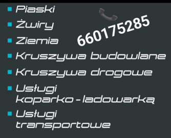 Sprzedaż Piasek RzeszówZaczernie Lipie Rudna Mała 