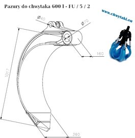 Pazur do chwytaka do złomu 600 litrów - łapy 