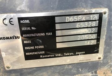 Spychacz gąsienicowy Komatsu D65PX-12 Rok produkcij 2002
