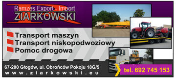 Transport maszyn rolniczych wszyskiego typu