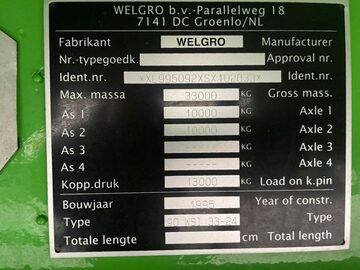 Naczepa do paszy  Cysterna  2 osie  Welgro