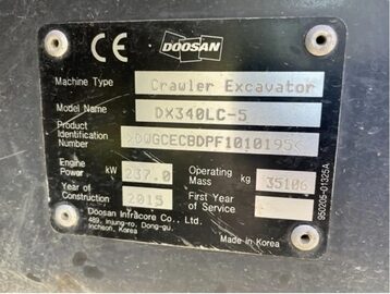 koparka gasienicowa Doosan DX 340LC-5 o długim zasięgu