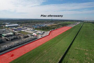 Autostrada A4, teren wybetonowany, ogrodzony, oświetlony, media 1,8 ha