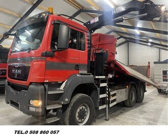 wywrotka 6x6 MAN TGS 26.400 bordmatic  z dzwigiem HMF