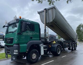 ciagnik 4x4  MAN  TGS  +  NACZEPA  WYWROTKA