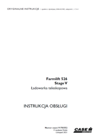 Instrukcja obsługi Case Farmlift 526 Stage V – edycja 11.2021, język polski